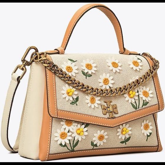 Tory Burch Kira Daisy Canvas Top-Handle Bag - Picture 5 of 5